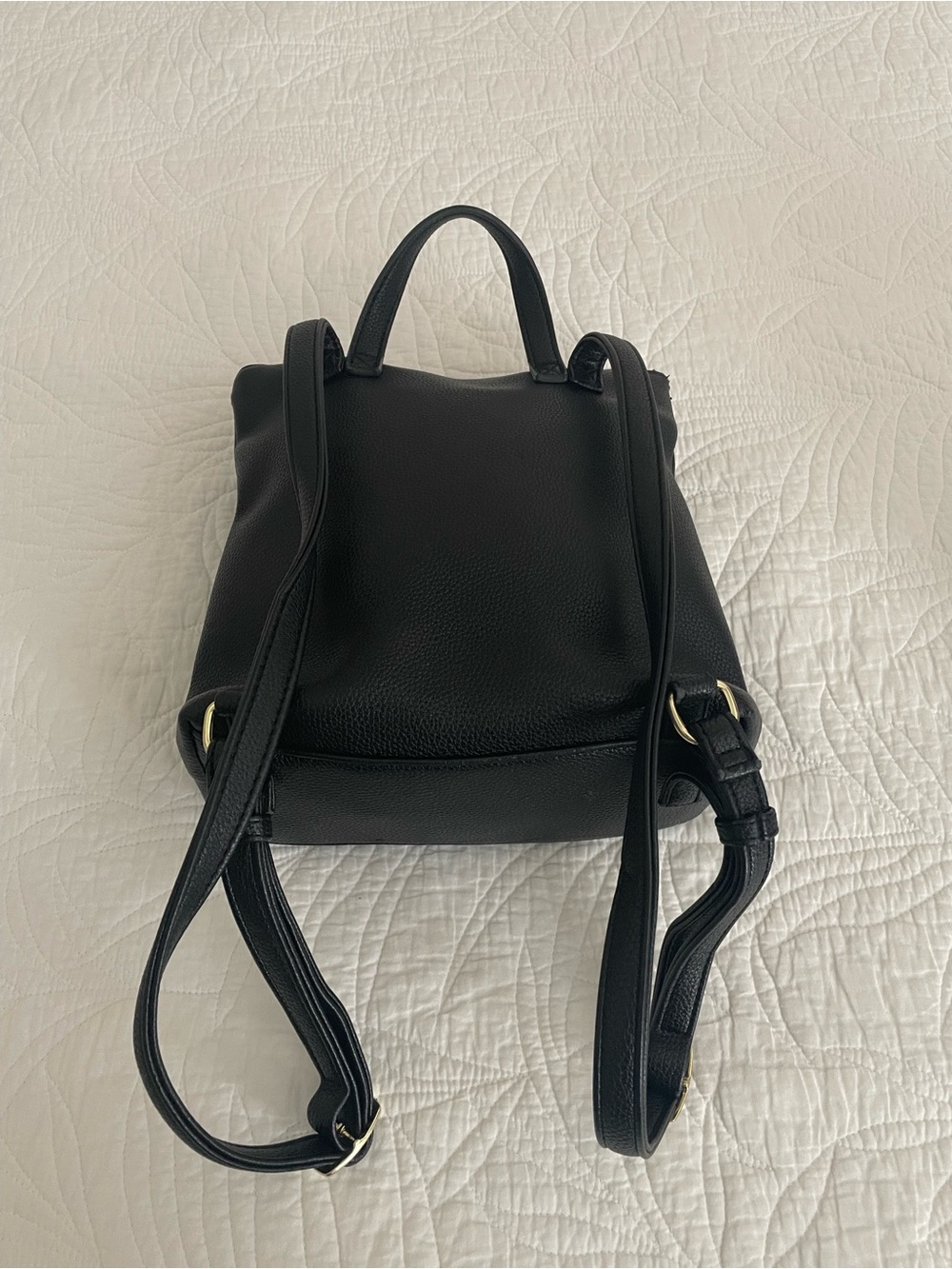 Katie Loxton Black Pebbled Leather Backpack - Picture 3 of 5